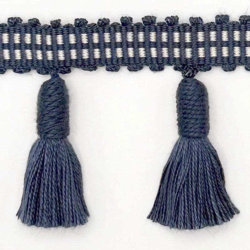 6.5CM Tassel Fringe Navy Blue ON 12.5M Card