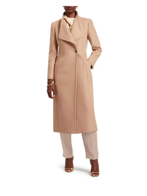 Ted Baker Women's Wool Wrap Jacket Coat, Ivory, S