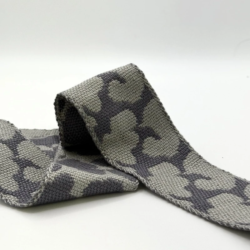 5CM Print Woven Braid Charcoal ON 12.5M Card
