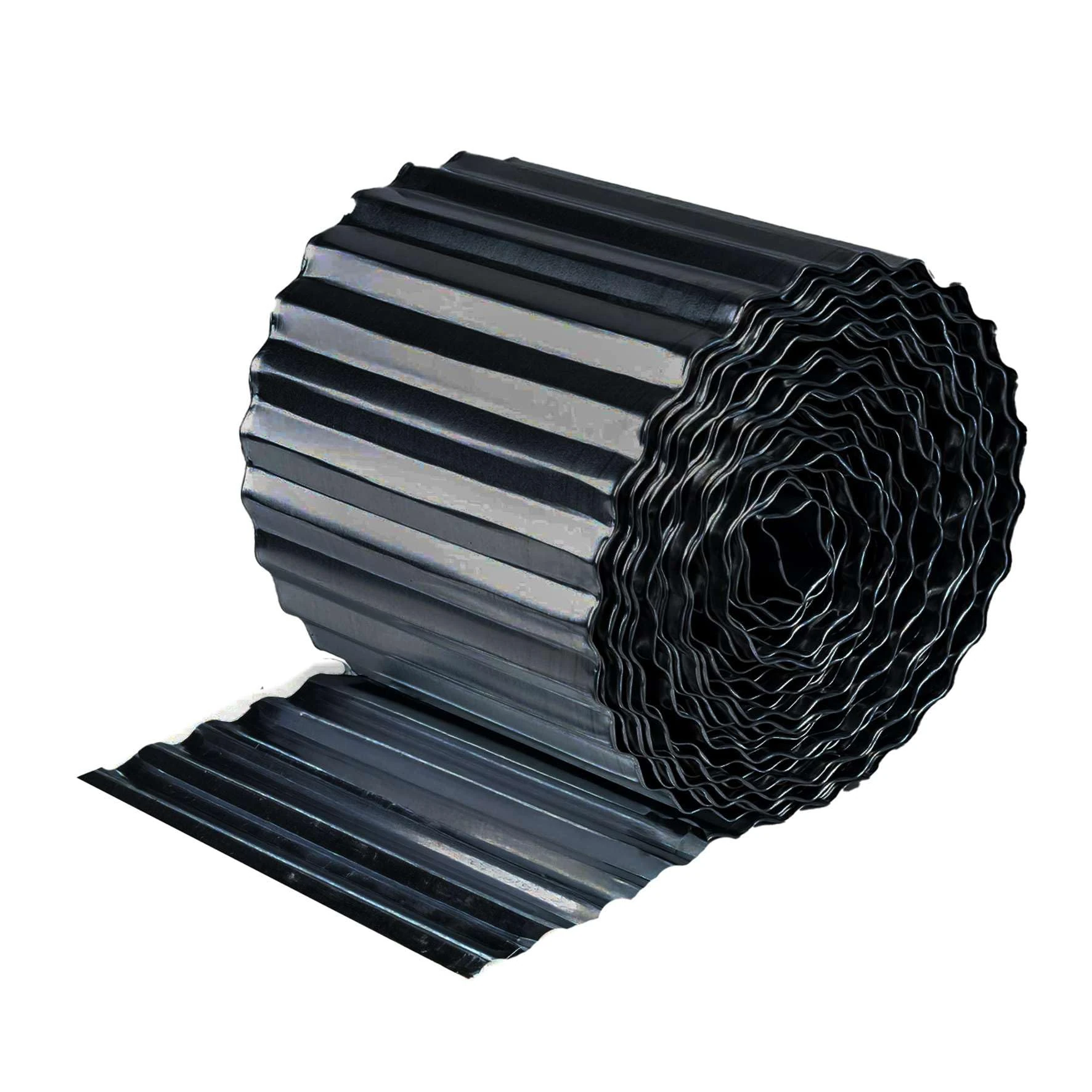 Nicoman Metal Garden Edging Border - Heavy Duty Galvanised Steel Lawn Edging, Flexible DIY Landscape Border for Trees, Flower Beds, and Plants (Black, 6"x40FT)