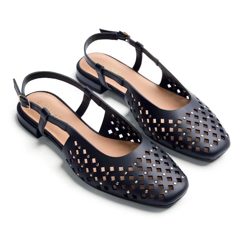 GIOSEPPO Women's Kyaka Mary Jane Flat, Black/White, 4.5 UK