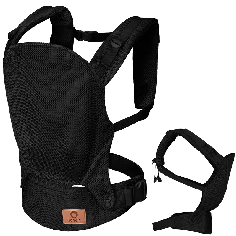 Lionelo Margareet Air Ergonomic Baby Carrier for Babies from 4 Months to 20 kg, 3 Carrying Positions, Breathable Material, Removable Hood, Double Safety