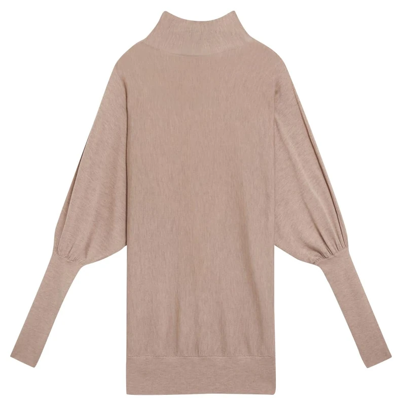 Ted Baker Women's Funnel Neck Jumper Sweater, Taupe, S