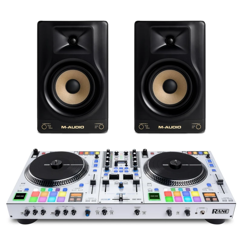 Rane ONE MKII DJ Controller and M-AUDIO Forty Eighty Pair Studio Monitors for Studio Recording, Music Production, Podcasting, Streaming