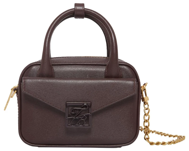 Ted Baker London TB Detail Mini Leather Crossbody Bag, Wine, One Size