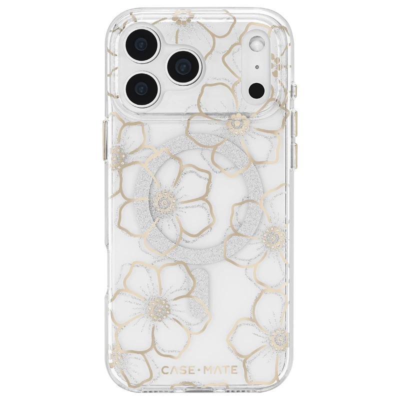 Case-Mate iPhone 17 Pro Max Case [Compatible with MagSafe] - Sparkly Floral Phone Case with 12ft Drop Protection - Premium Magnetic Cover for iPhone 17 Pro Max - Floral Gems