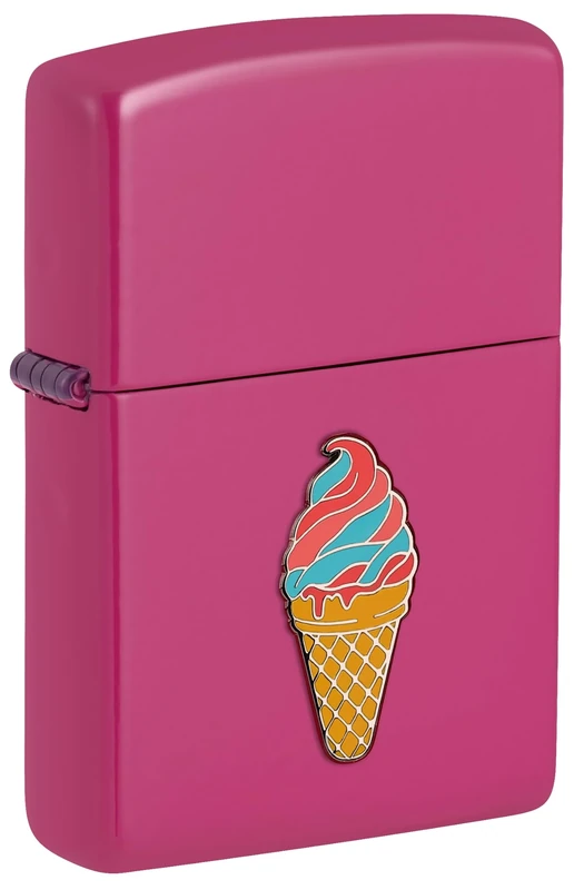 Zippo Windproof Lighter - Foodie Ice Cream, Frequency, Emblem - Refillable - Reusable - Windproof Design - Gift Box - Made in USA