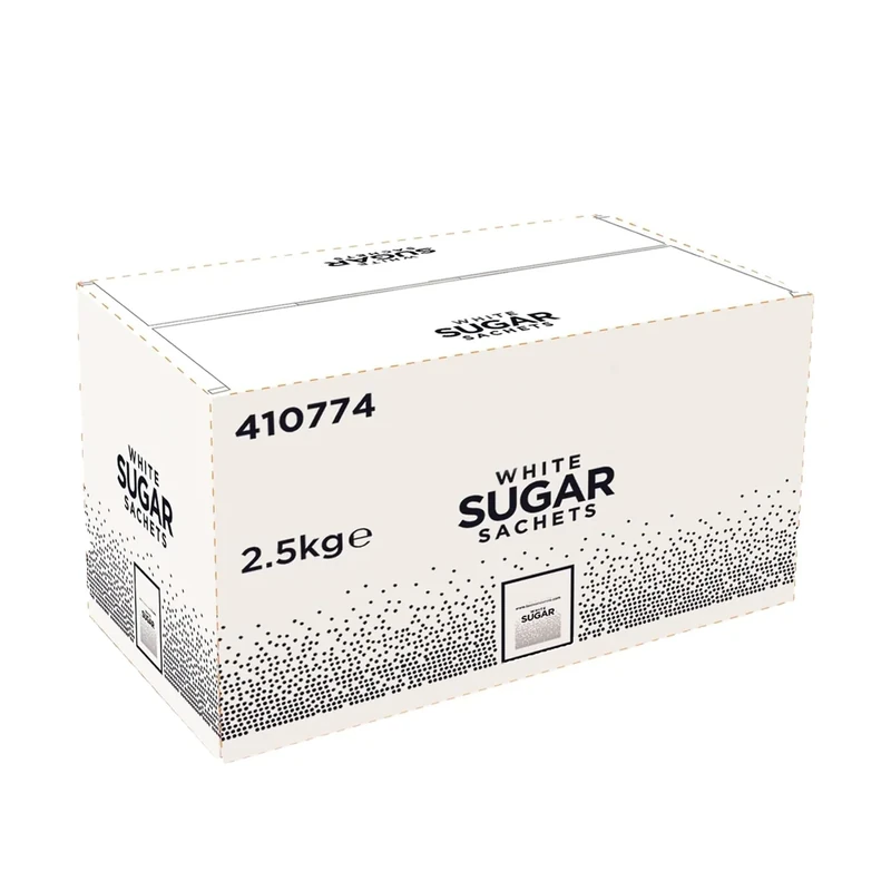 White Sugar Sachets – 1000 × 2.5 g Single‑Serve Sachets (Total 2.5 kg) | Pure Cane Granulated Sugar – Vegan, Halal, Kosher, Just-Sweet | Packed by Saras Foods Uk