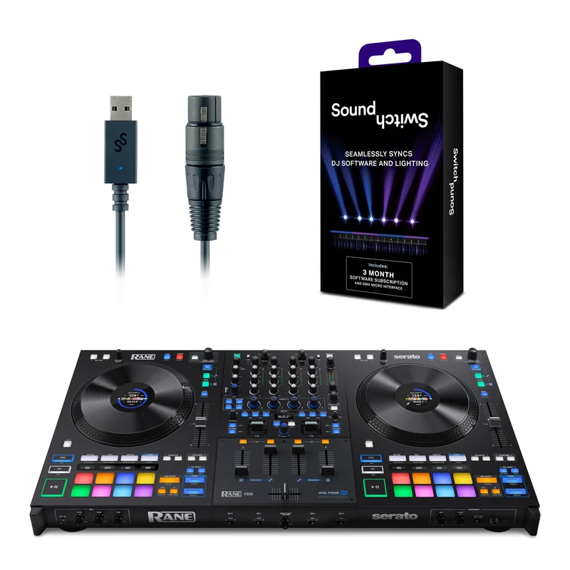 Rane FOUR DJ Controller and DMX Interface for Live Music, DJ sets, Events, Music production