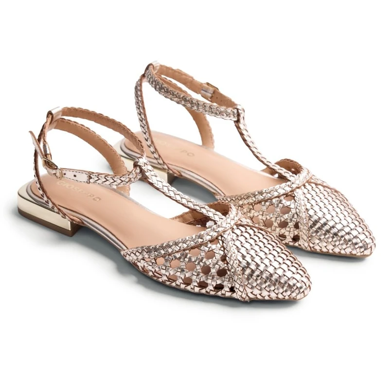 GIOSEPPO JHELUM, Women's Mary Jane Flats, Platinum, 36 EU