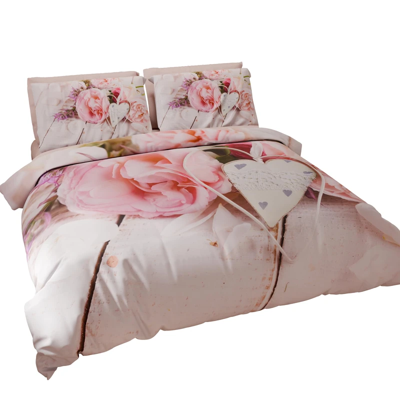 PETTI Artigiani Italiani - King size duvet cover 260 x 240 cm (2 pillowcases 50 x 80 cm included), Country Chic printed microfibre bedding set - Made in Italy