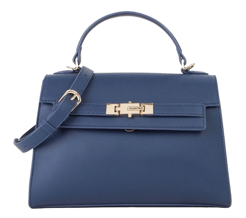 Valentino Fae Re Satchel Handbag Shoulder Bag Blue Dark Blue