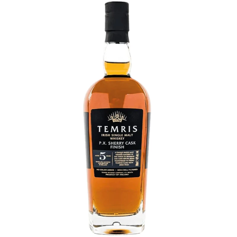 Temris 5 Year Old P.X Cask Single Malt Irish Whiskey | 46 Percent ABV | Double Cask | Single Malt Whiskey |P.X Sherry Cask Finish | Rich Plum, Caramel, Spices | 70 cl