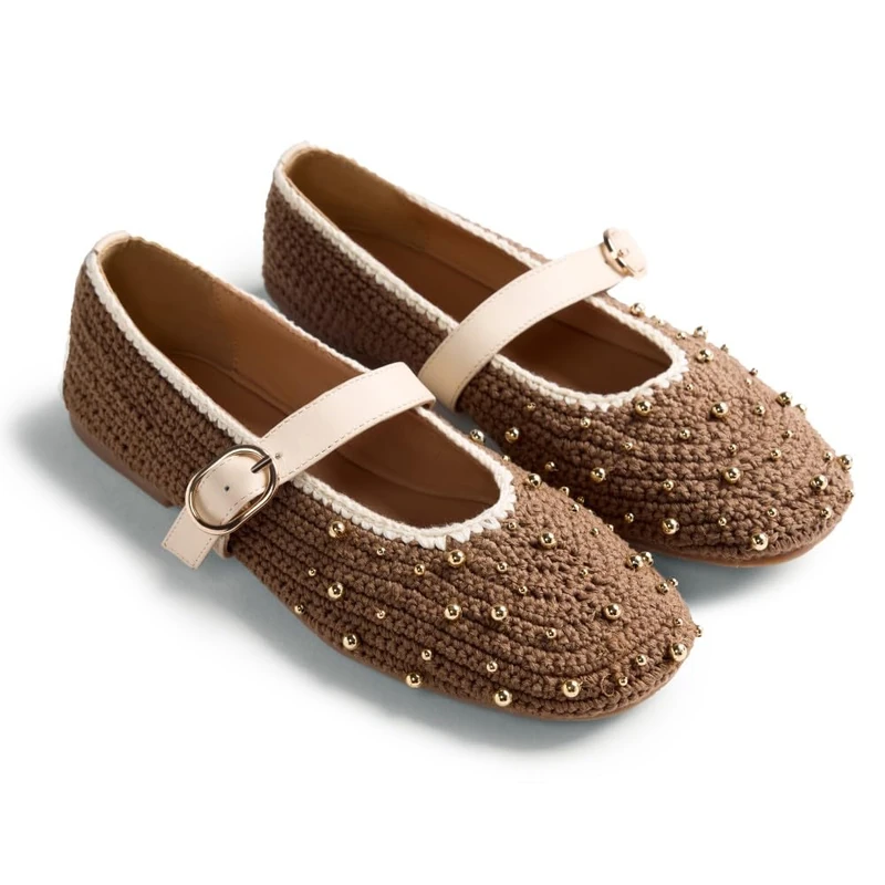 GIOSEPPO MANYONI, Women's Mary Jane Flat Shoes, Brown, 39 EU