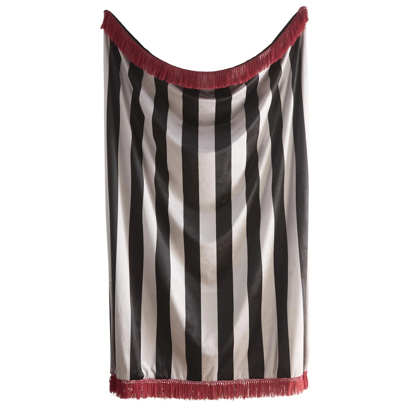 Laurence Llewelyn-Bowen, 100% Recycled Polyester, Throw, Black, 130 x 180cm, Tasselled, Adult, Striped Pattern, Festivo Collection - Image 1