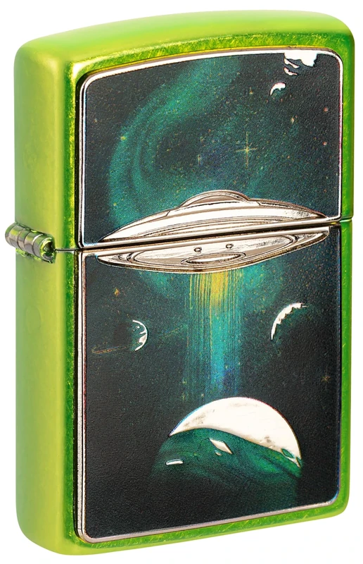 Zippo Windproof Lighter - UFO Light Beam, Lurid, Emblem - Refillable - Reusable - Windproof Design - Gift Box - Made in USA
