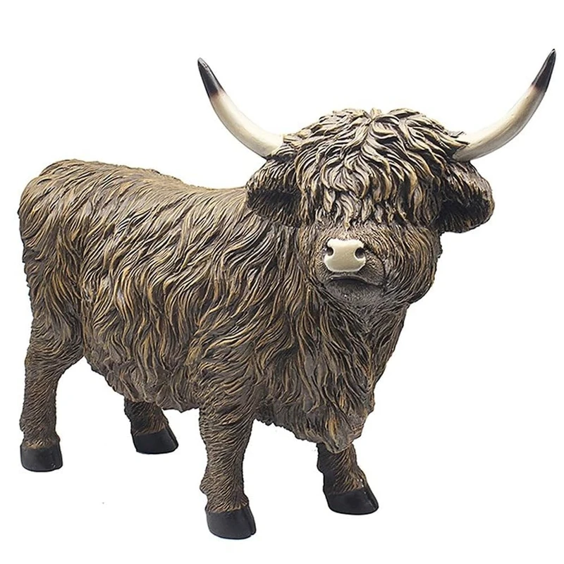 The Leonardo Collection Highland Cows Happy Polyresin Highland Cow X Large Figurines & Ornaments For Home & Office | Home Decor Accessories Statues For Indoor & Outdoor | Lovely Gifts for Women & Men