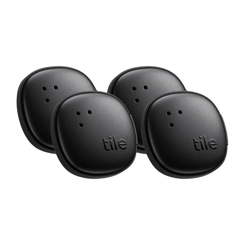 Tile by Life360 Sticker Bundle - Small Bluetooth Tracker, Remote Finder and Item Locator for Bikes, Glasses and More. Both iOS and Android Compatible. Phone Finder. 4-Pack (Black)
