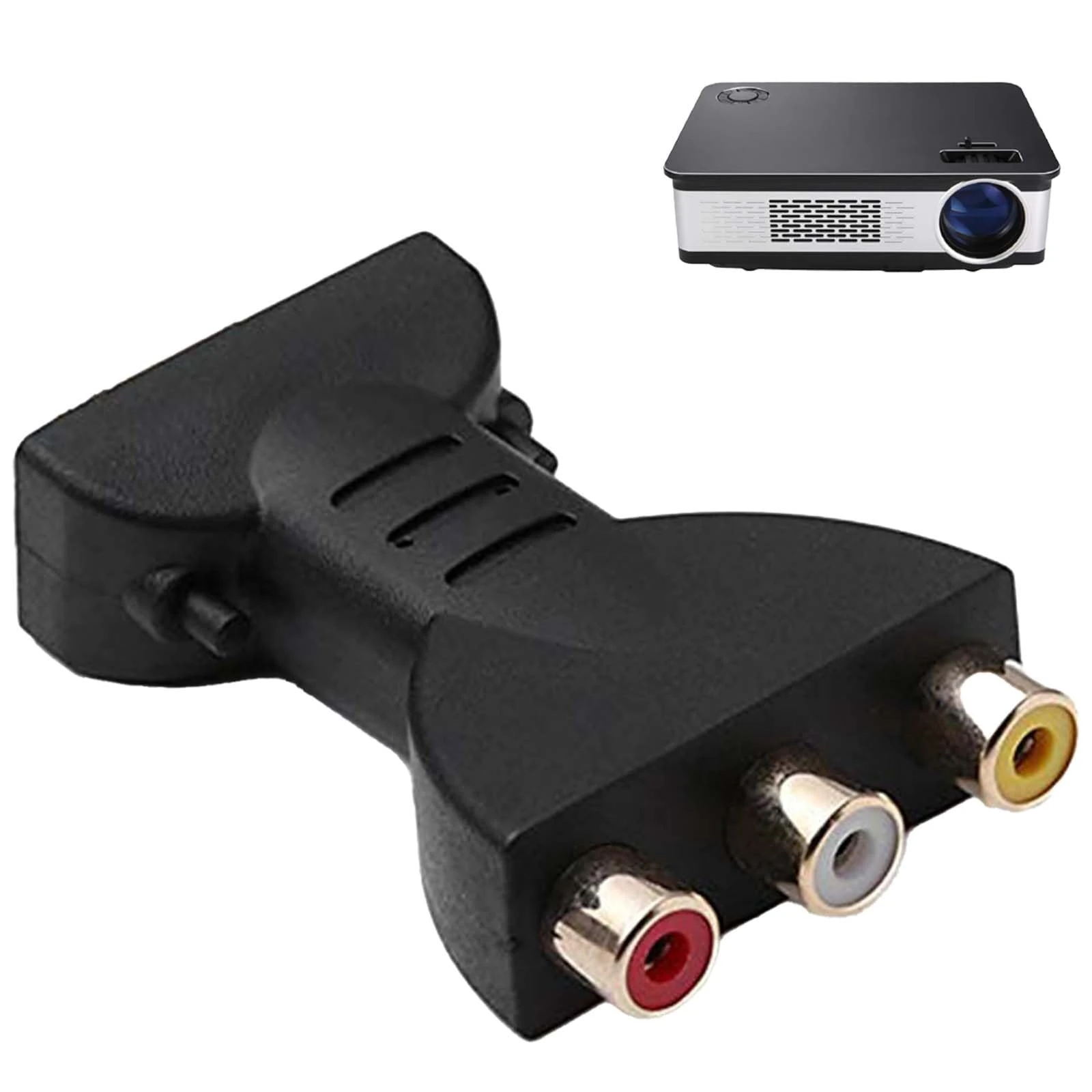YURUIHKAO 1 Pcs HDMI to RCA Converter HDMI to AV Adapter, High-Definition AV Video Adapter for TV Smartphone Laptop HD Player Desktop Camera (Black)