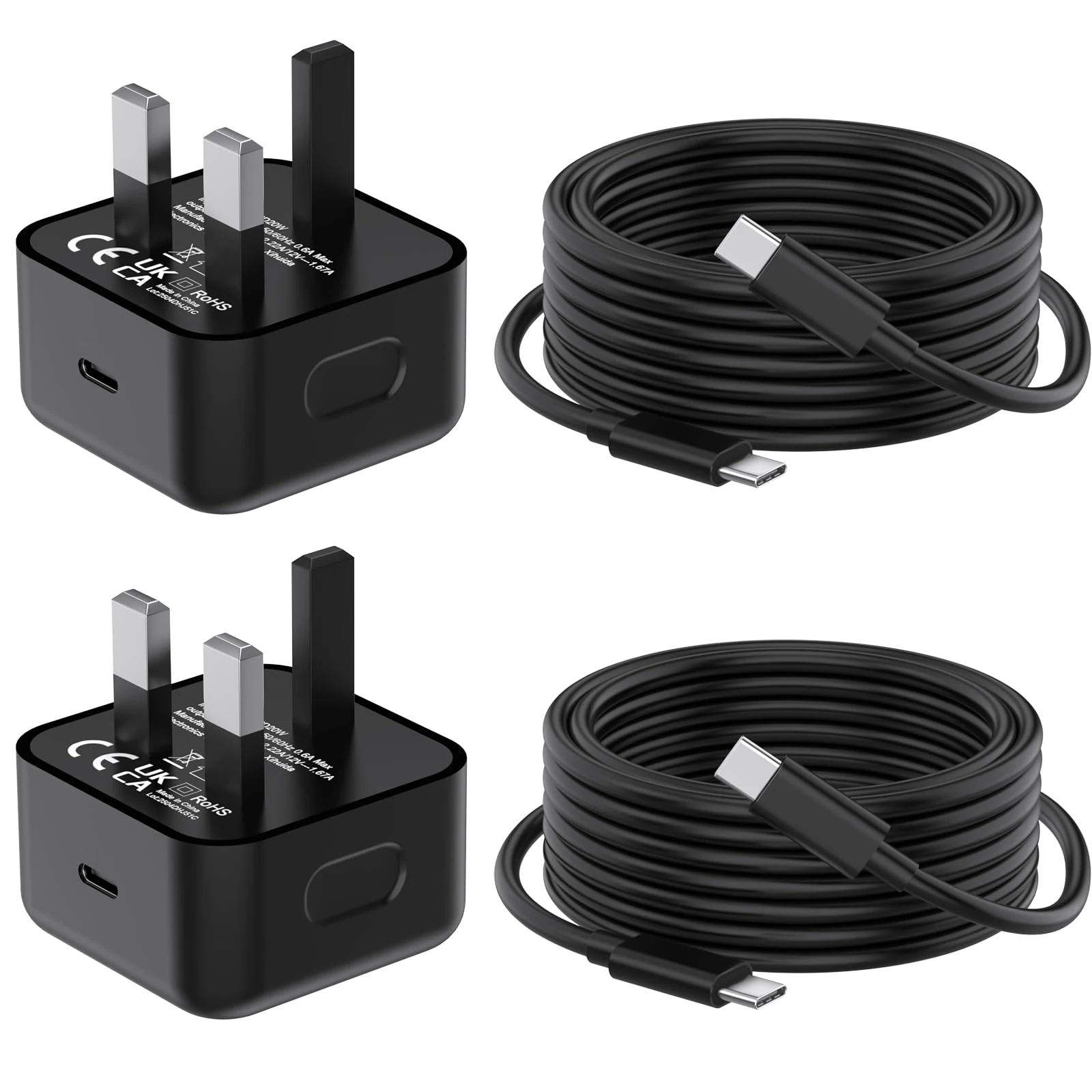 25W Super Fast Charger Type C, 2 Pack 25W USB C Wall Charger Fast Charging with 2M Type C Charger Charging Cable Cord Compatible for iPhone 17 16 15 Pro Max, Galaxy S25/S25+/S25 Ultra/S24/S23/S22/S21