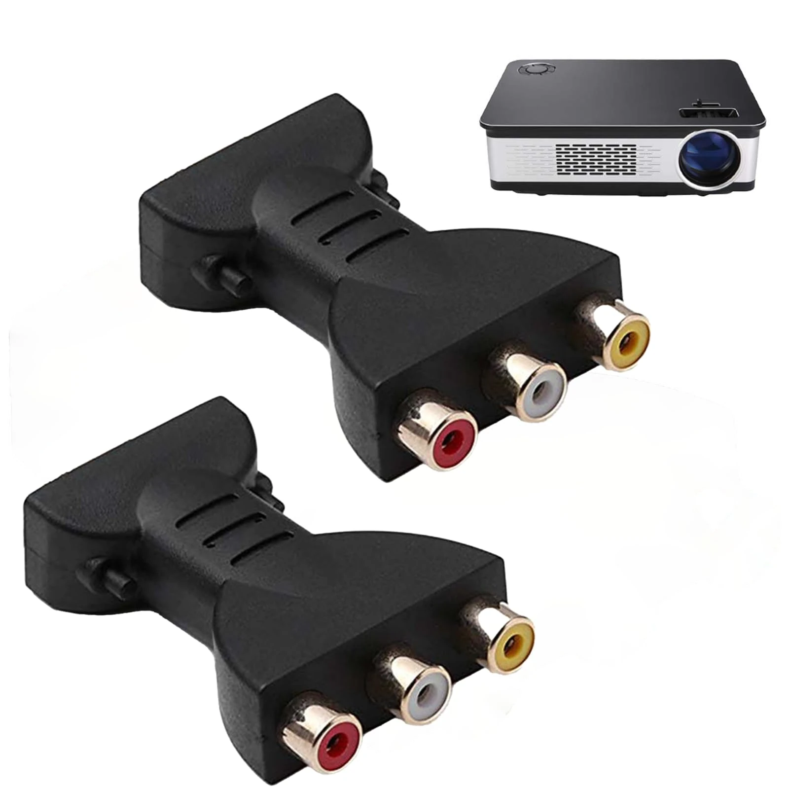 YURUIHKAO HDMI to RCA Converter HDMI to AV Adapter, High-Definition AV Video Adapter for TV Smartphone Laptop HD Player Desktop Camera (Black, 2Pcs)