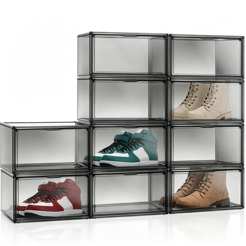 DAYOOH Acrylic Shoe Box Grey 10 Pack