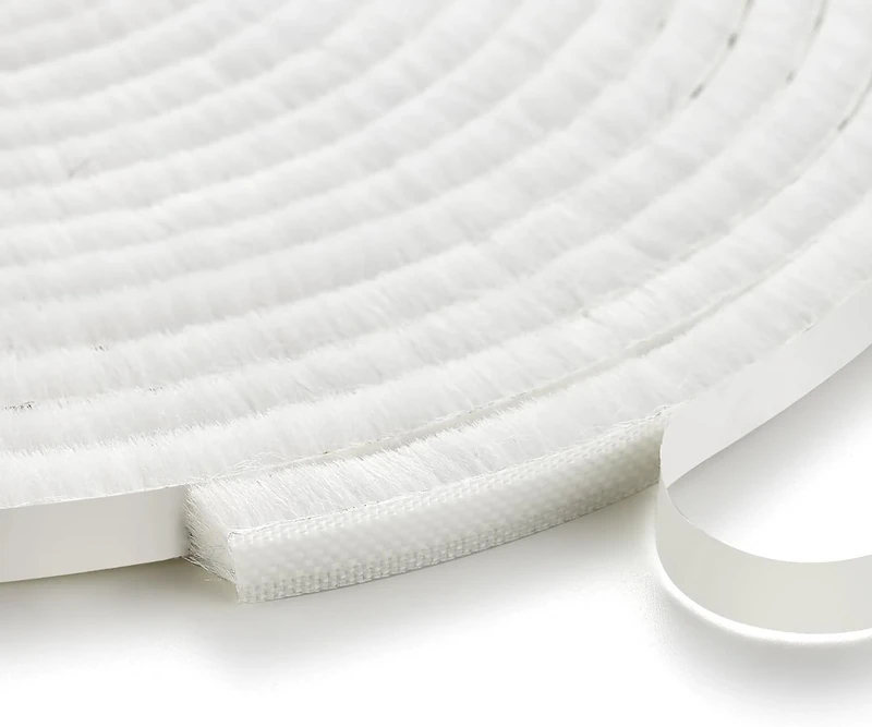 5m Window Seal Strip, Sliding Door Weather Stripping, Pile Self Adhesive Window Weather Stripping,Door Noise Blocker (White, 9mmx9mmx5m)