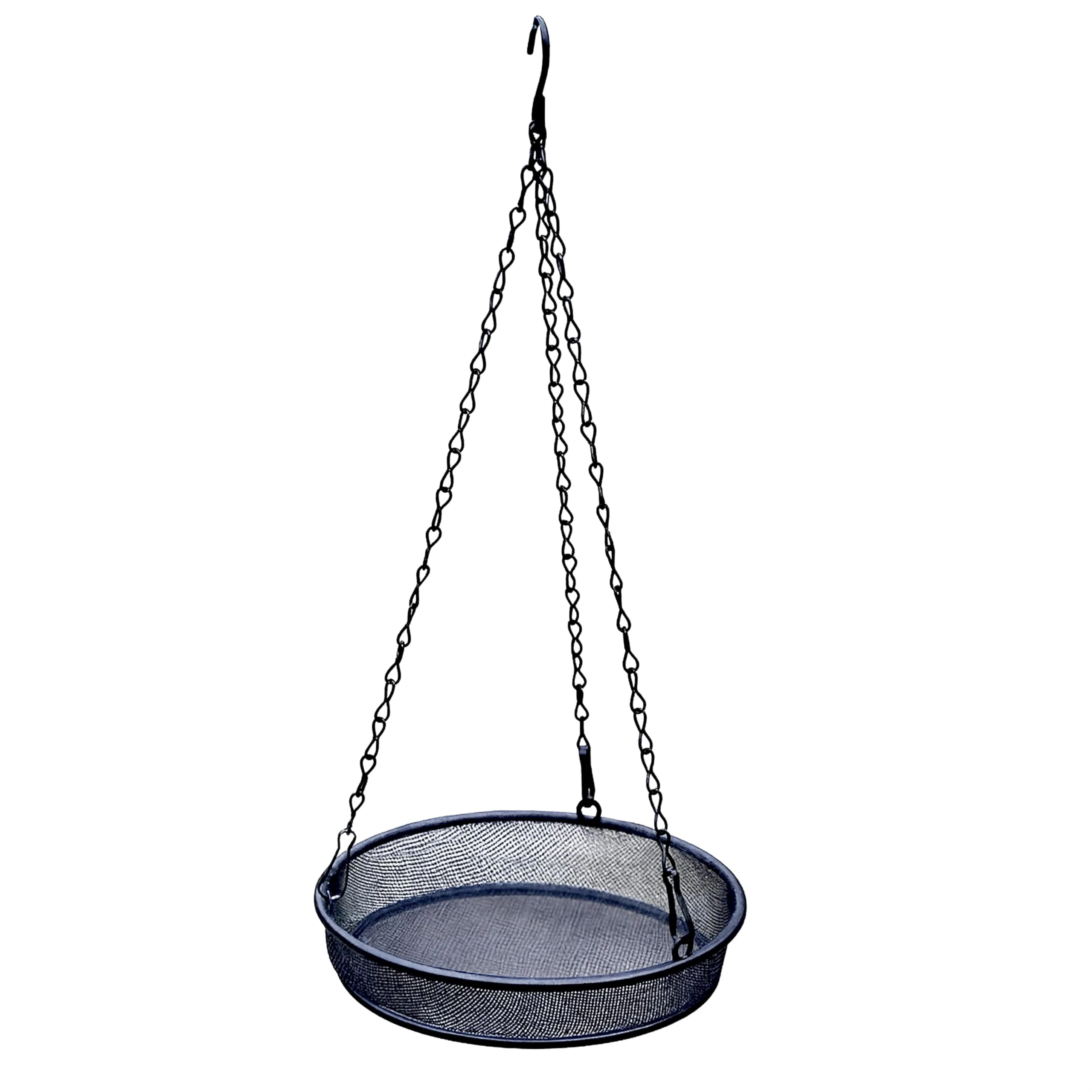 DIVCHI Wire Mesh Hanging Bird Feeder Tray for Garden & Balcony | Outdoor Metal Bird Feeding Tray with Chain & Hook | Hanging Seed Feeder for Wild Birds | Waterproof Mesh Bird Feeder
