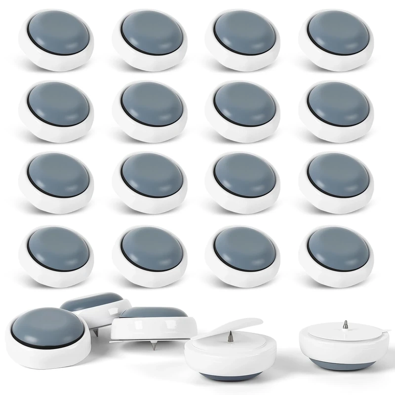 Shintop 20pcs 20mm Teflon Self-Adhesive Furniture Sliders with Short Nail,Glides with Nail,Chair Leg Floor Protectors,Furniture Pads for Easy Moving on Hardwood Floor,Carpet, Tile(Grayish Blue)