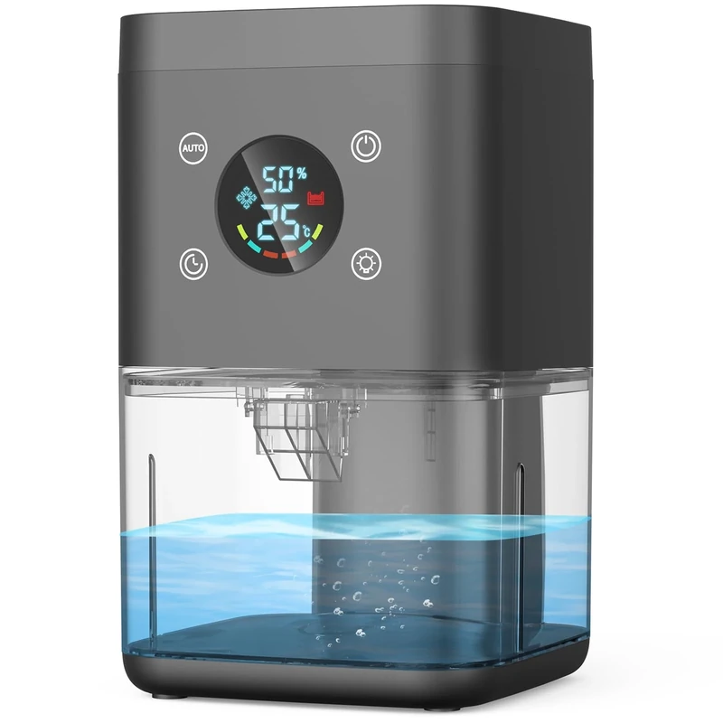 Dehumidifiers for home, 1800ml Dehumidifier for Drying Clothes, Quiet Dehumidifiers with timing, filter screenand intelligent dehumidification, Air Purification, Ideal for Bedroom Bathroom-Black