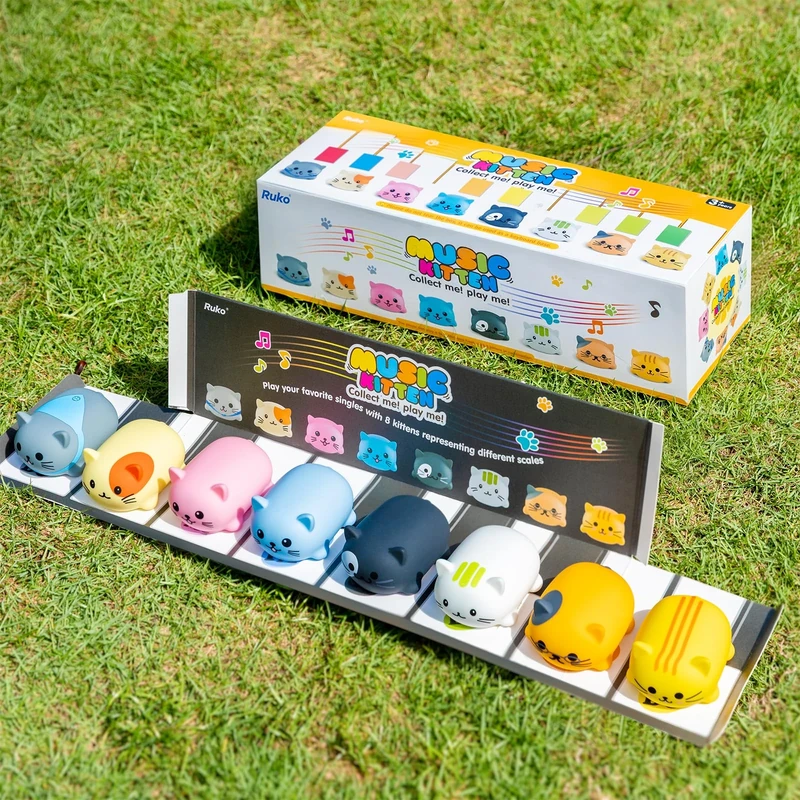 Ruko 1701A Musical Kittens Kids Keyboard with Cute Meow Tone, Music Cat Touch Play Music Scale, Fun Toy for Boys & Girls Age 3 4 5 6 7 8 9, Cat Toy for Kids Educational Instrument (8Pcs) - Image 1