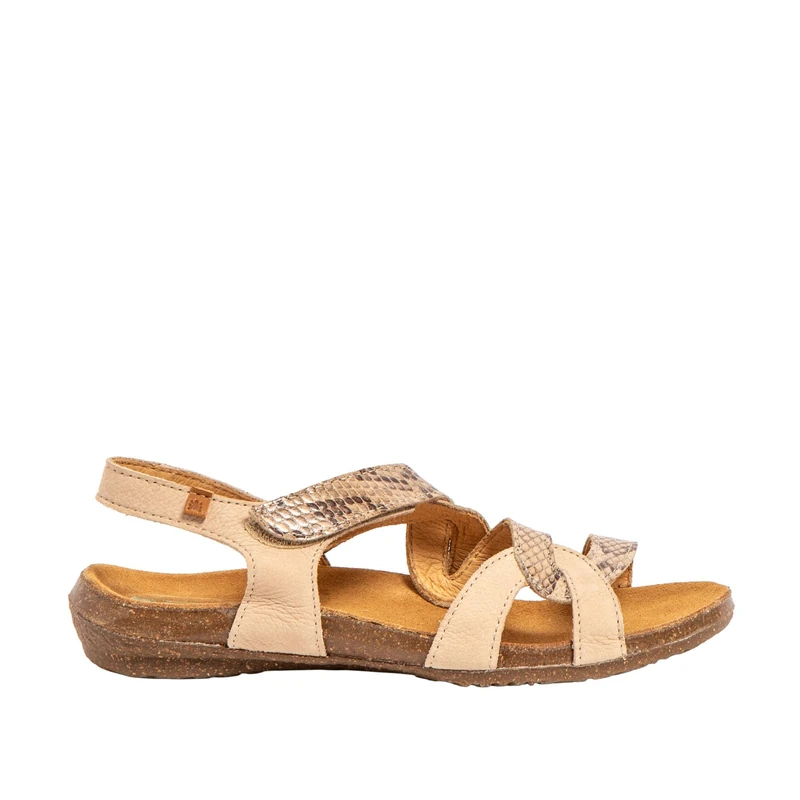 El Naturalista Women's N5079s Wakataua Flat Sandal, Cream Beige, 6.5 UK