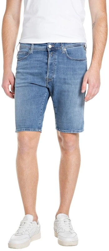Replay Men's Ma981y.000.685 194 Denim Shorts, 009 Medium Blue, 34W