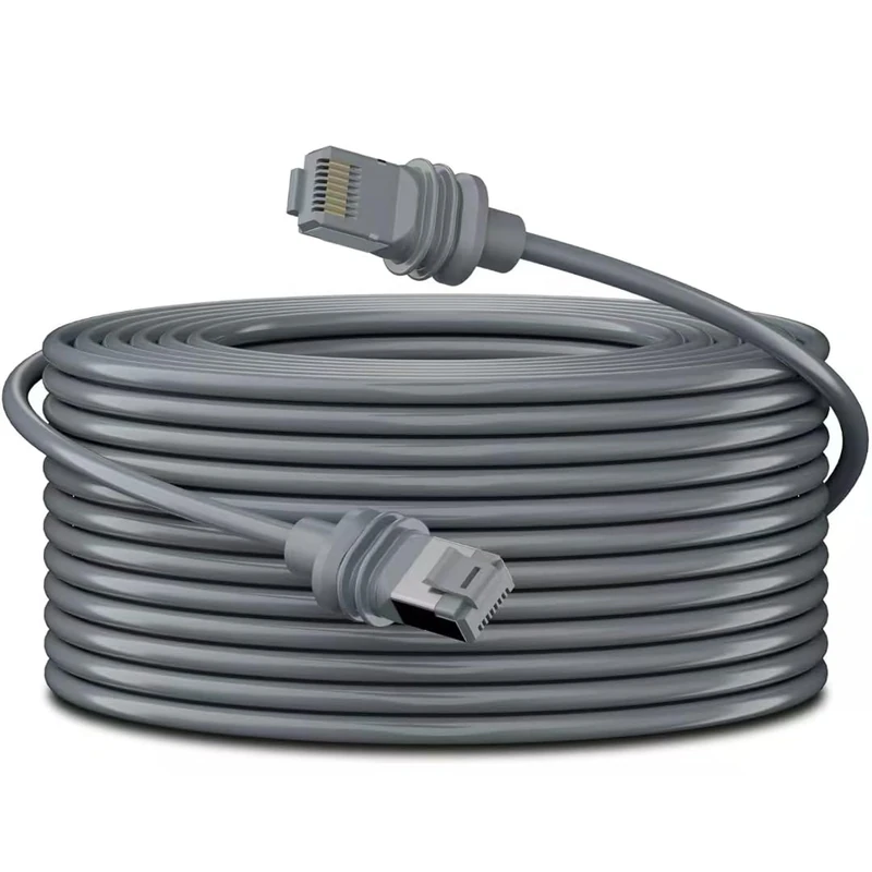 Elfcam® - 35m Starlink Gen 3 Ethernet Extension Cable – 26AWG Cat6, Up to 10 Gbps, IP68 Waterproof Outdoor/Indoor RJ45 Plug & Play