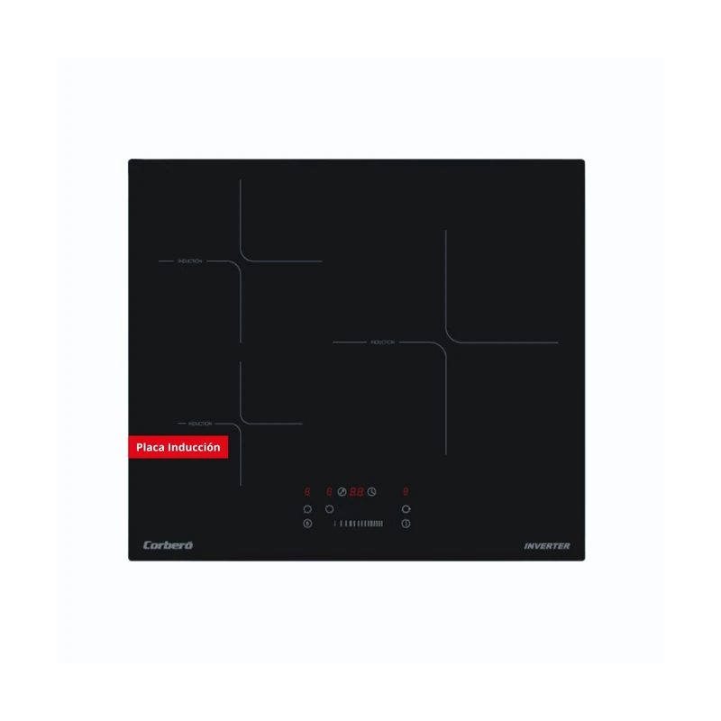 Corberó - Induction Hob | CCIM374 | 7400 W | 3 Cooking Zones | Extra Large Zone 29 cm | Touch Control | Booster Function | White