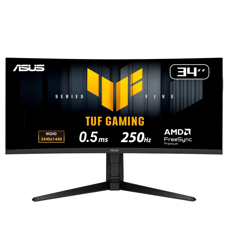 ASUS TUF Gaming VG34WQML5A Series 5 Gaming monitor ― 34-inch WQHD Fast-VA panel, 250Hz(OC), 0.5ms, AMD FreeSync Premium, DisplayHDR 400, 95-Percent DCI-P3, DisplayWidget Center, Gaming AI, HDMI 2.1