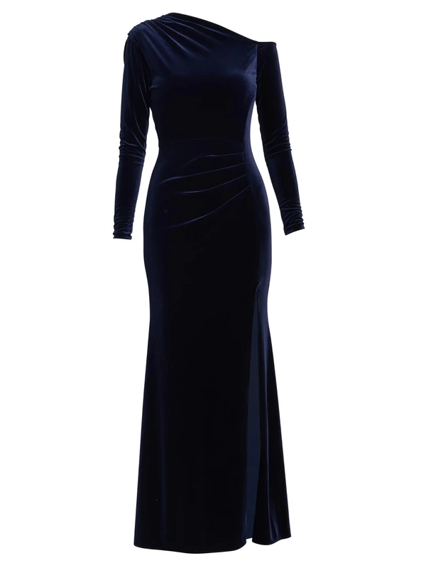 Gina Bacconi Women's Velvet Off Shoulder Dress Cocktail, Navy, 16