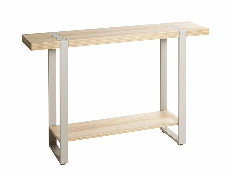 HAKU Möbel console, oak, grey, metal, chipboard. Dimensions: W 120 x H 82 x D 30 cm. Style: Modern