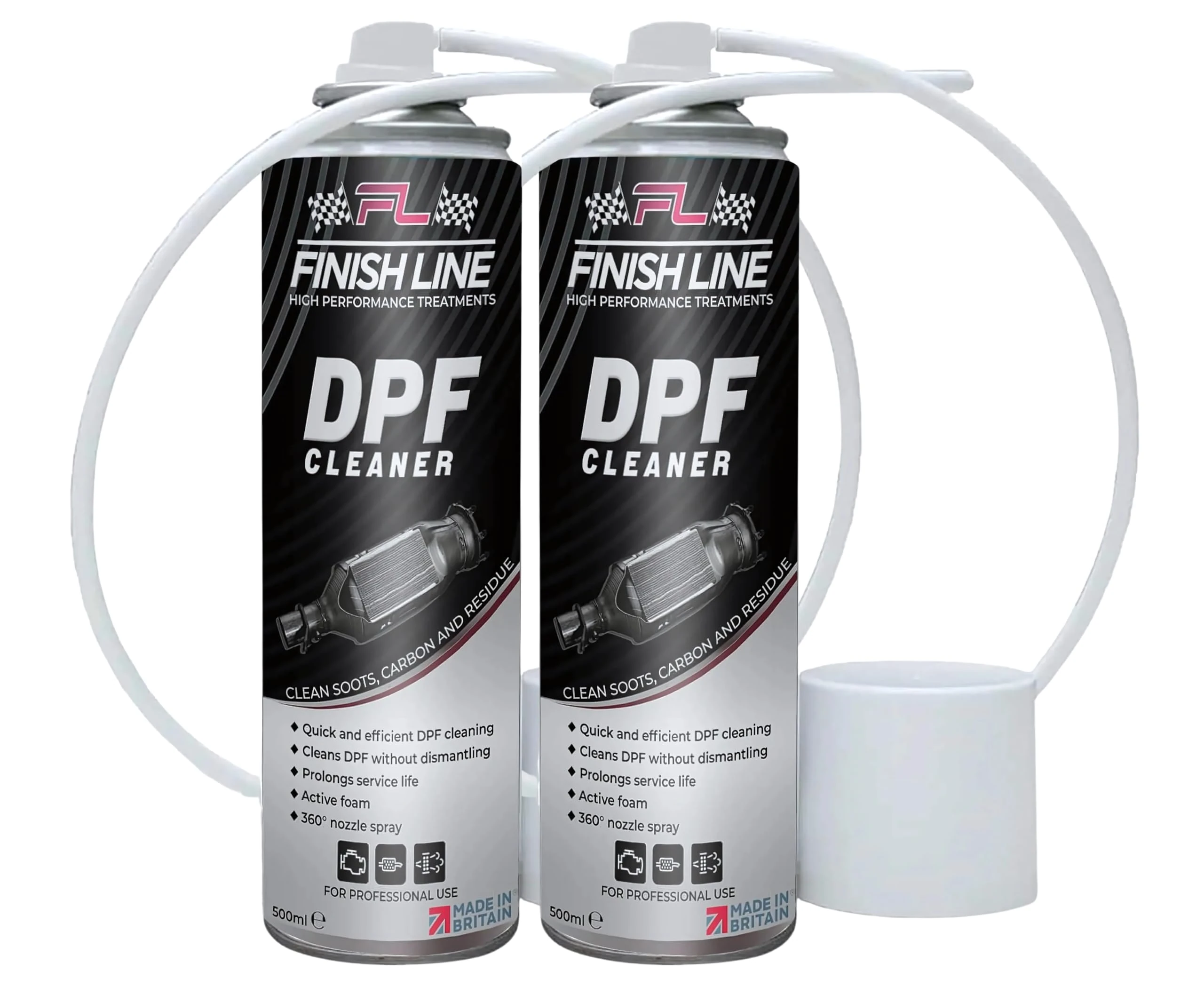 Finish Line Diesel Particulate Filter Cleaner, 500ml, Professional DPF and EGR System Cleaner, Made in Britain, Pack of 2