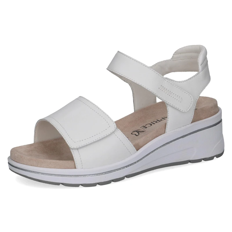 Caprice women's wedge sandal in leather, White (WHITE NAPPA), 6 UK