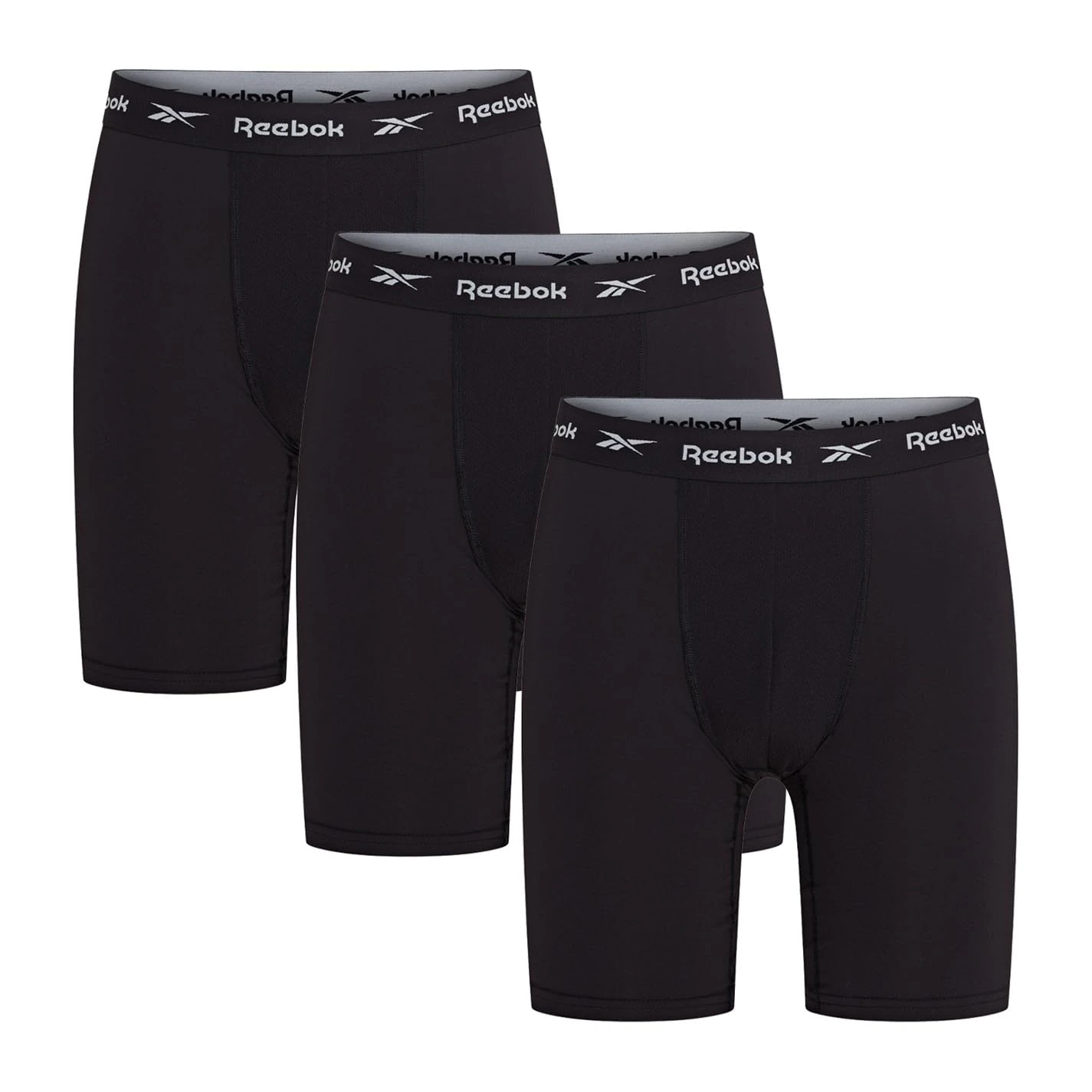 Reebok Mens 3 Pack Boxer Shorts Black M