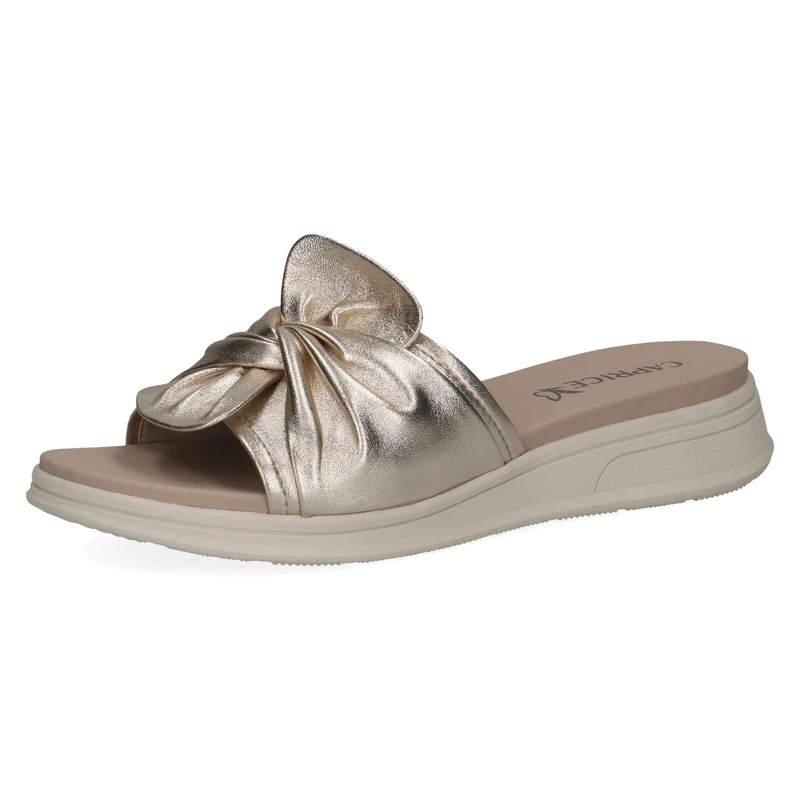 Caprice Women's Leather Sandal, Metallic (LT.GOLD METAL.), 4 UK