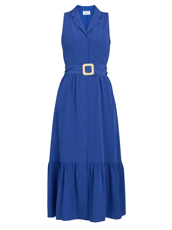 Gina Bacconi Women's Maxi Shirt Dress Cocktail, Blue, XL - Image 1