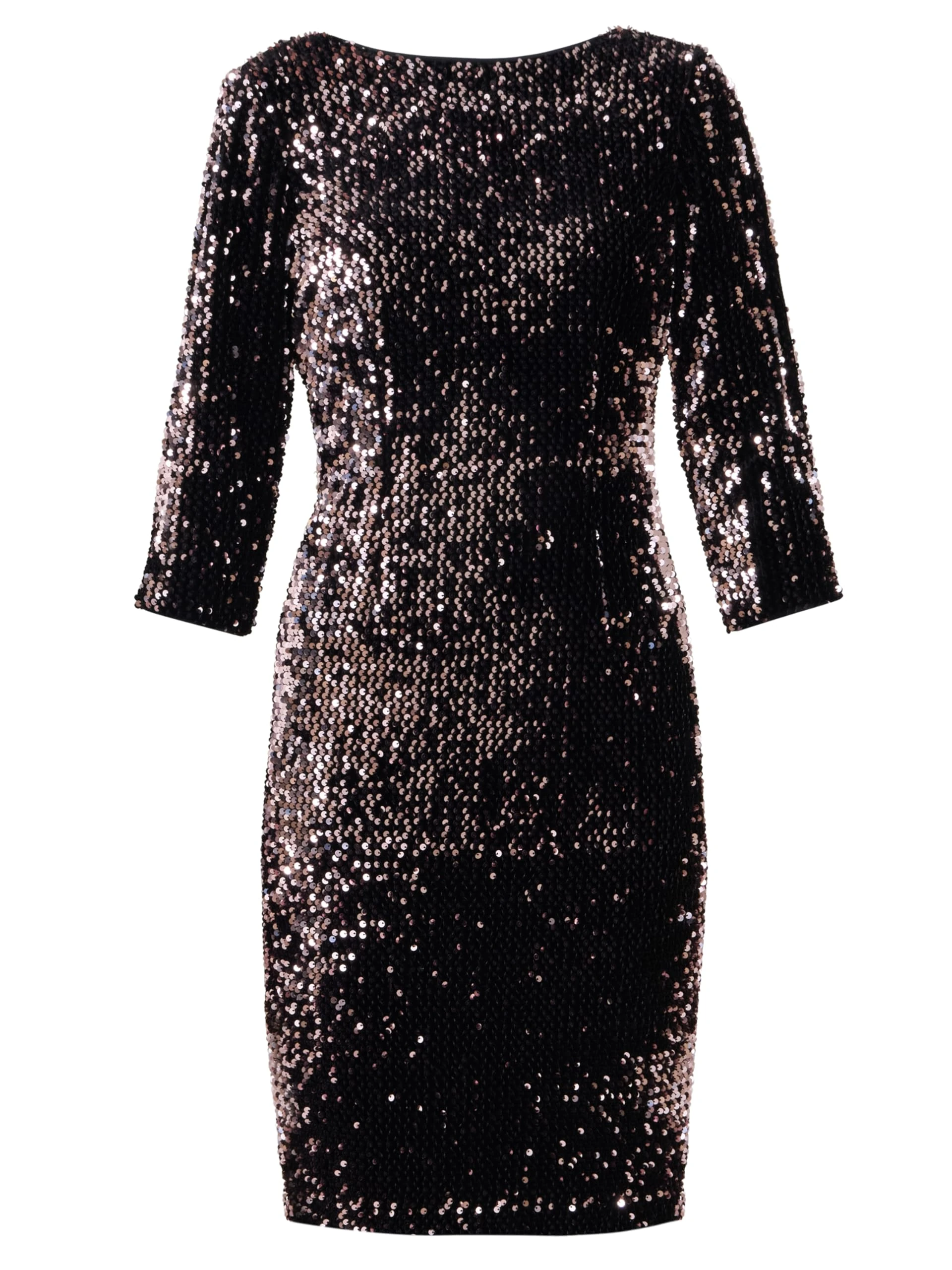 Gina Bacconi Women's Sequin Velvet Dress Cocktail, Black/Rose, 14