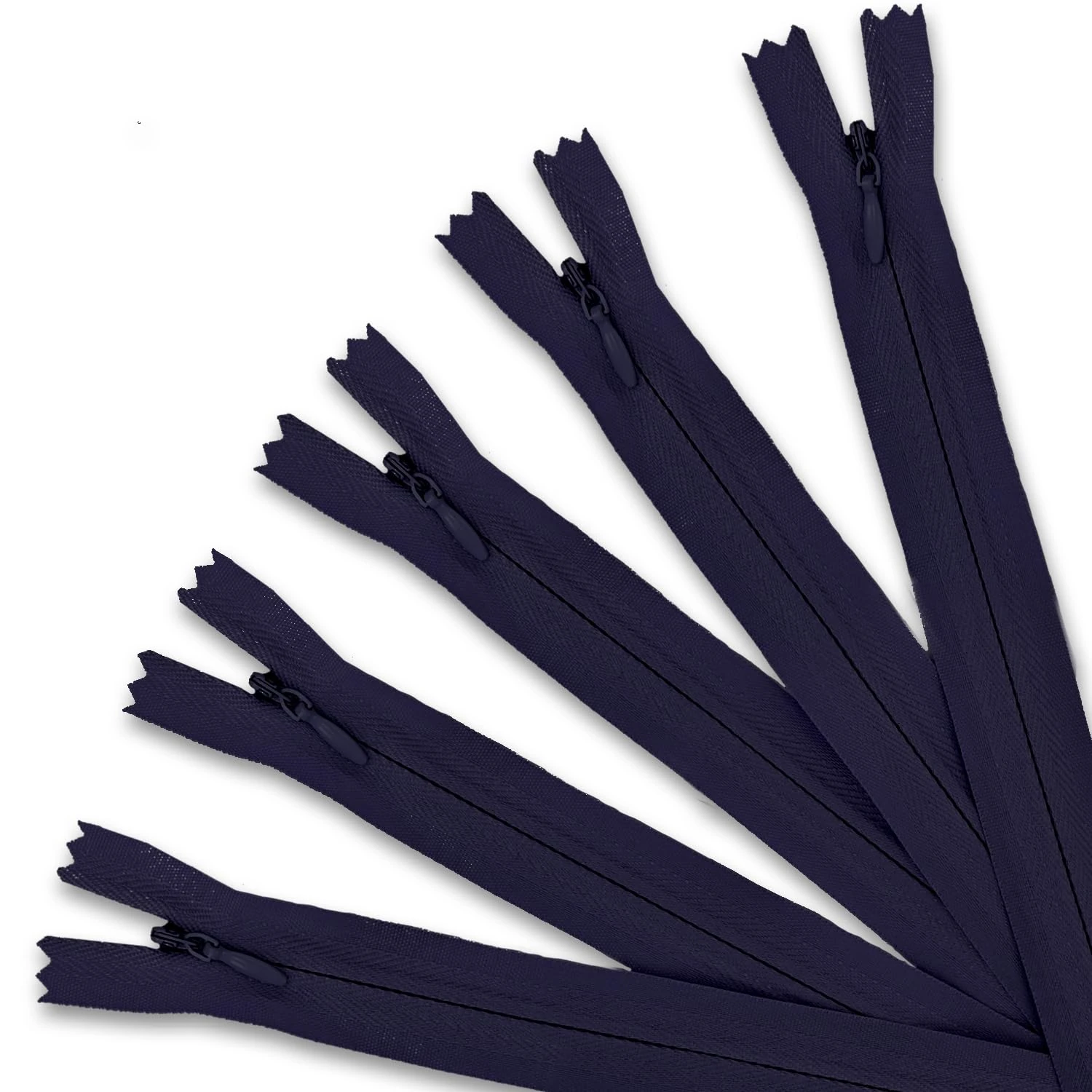 5Pcs Invisible Zip, 40CM/15.8Inch Zips for Sewing Nylon Zippers for Sewing Concealed Open Ended Zipper Sewing Accessories for Clothing Bags Pillow Covers Craft Projects (Navy)