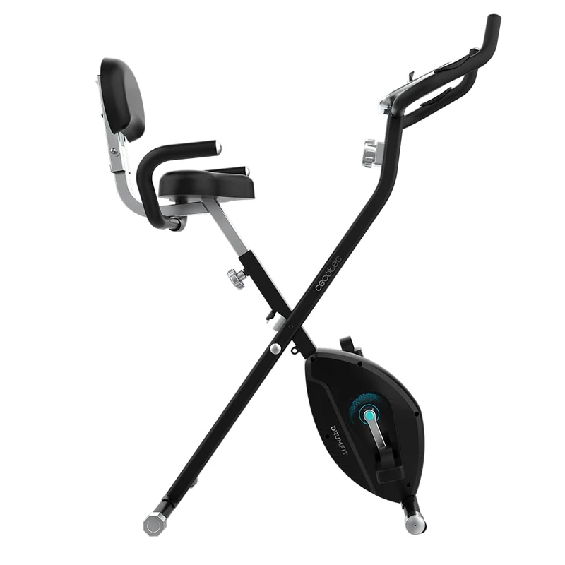 Cecotec DrumFit X-Bike Neo Ultra Folding Exercise Bike, Comfort Saddle with Backrest, 1.5 kg Flywheel, 8 Levels, Easy and Compact Folding, LCD Display, Device Support, Heart Rate Monitor - Image 1