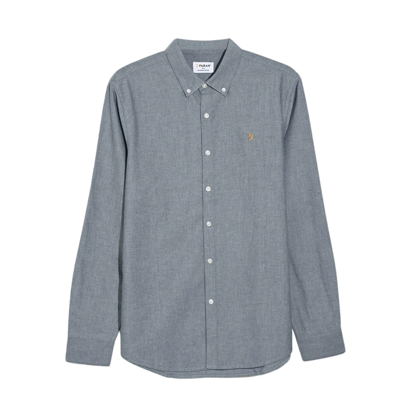 Farah Mens Brewer Bd Longsleeve, White/True Navy, L EU
