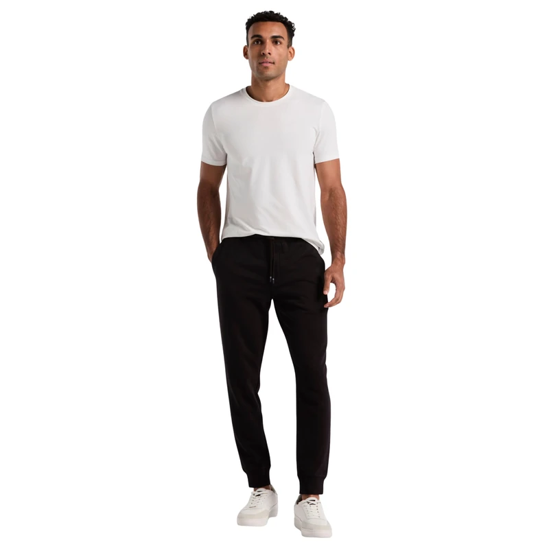 Original Penguin Men's Sticker Fleece Jogger, XXL, True Black