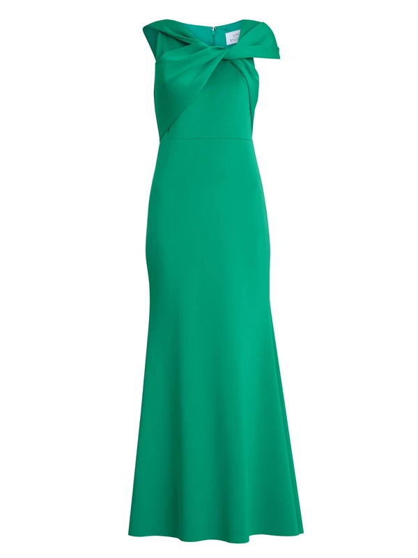 Gina Bacconi Women's Twist Knot Maxi Dress Cocktail, Jade, 8