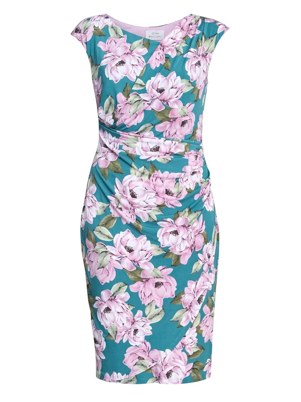 Gina Bacconi Women's Floral Print Dress Cocktail, Multi, 16
